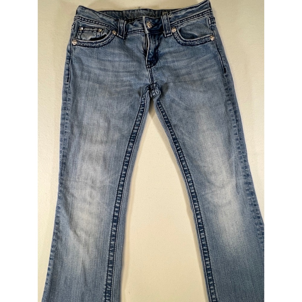 Miss Me Bootcut Jeans Size 28 Medium Wash Embellished Flap Pocket JW5305B2